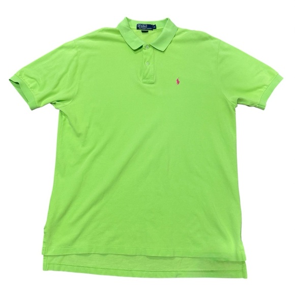 Ralph Lauren The Iconic Mesh Polo Short Sleeve Shirt Men’s Size XL Lime Green - Picture 1 of 10